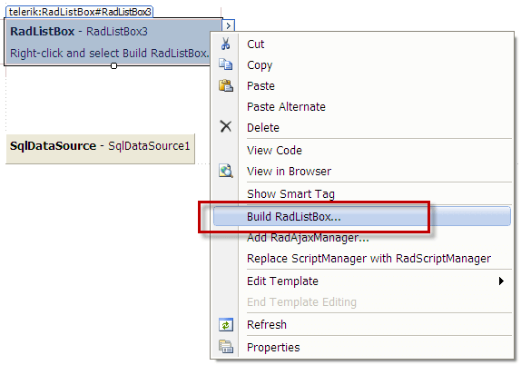 Build ListBox from the Smart Tag