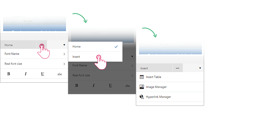 Open RadEditor Mobile Dialogs