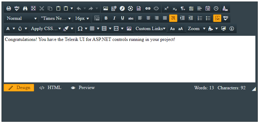 Apply the Glow Skin to Editor