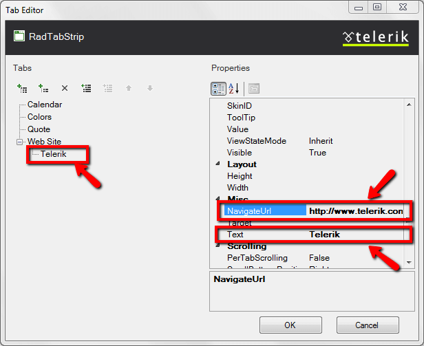 Child Item Properties