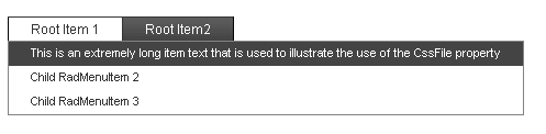 RadMenu Long Item