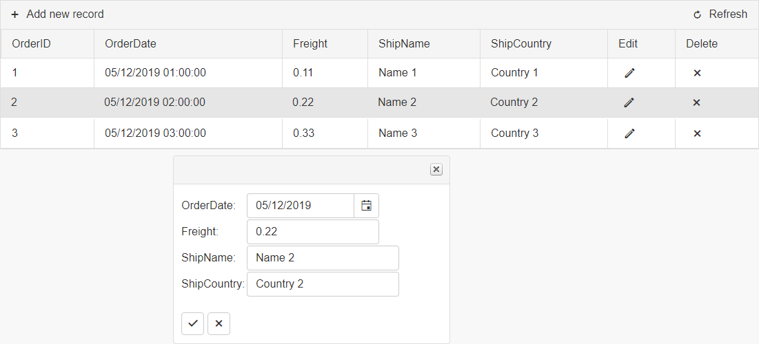 Grid PopUp Edit Form