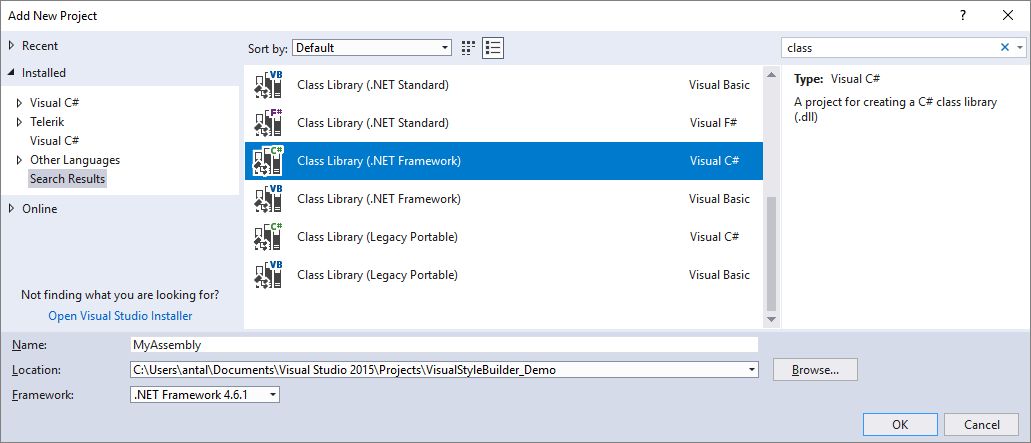 Create a class library