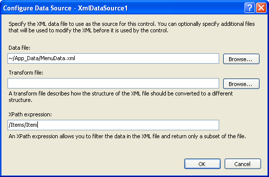 Configure XML source