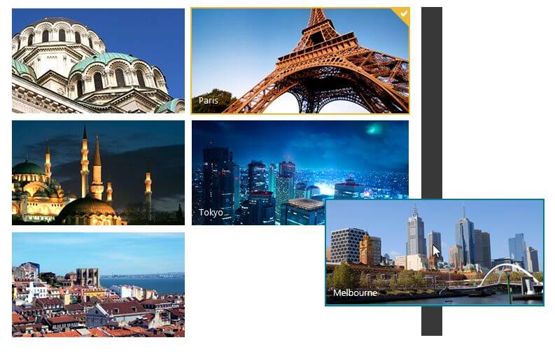 tile List-drag-drop-new-group-indicator