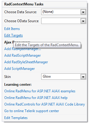 RadContextMenu Targets