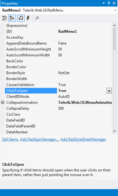 RadMenu ClickToOpen property