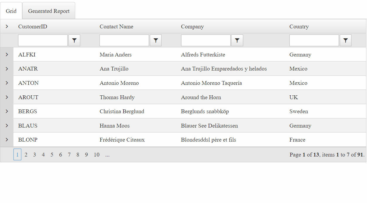 Integration with Telerik Reporting