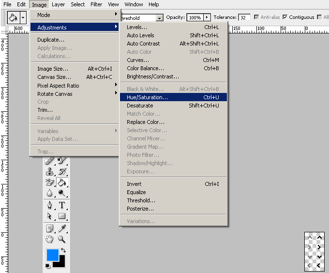 Choose Hue and Saturation
