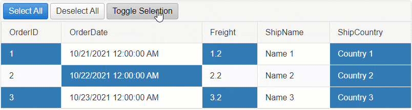 Toggle Cell Selection on Server-Side