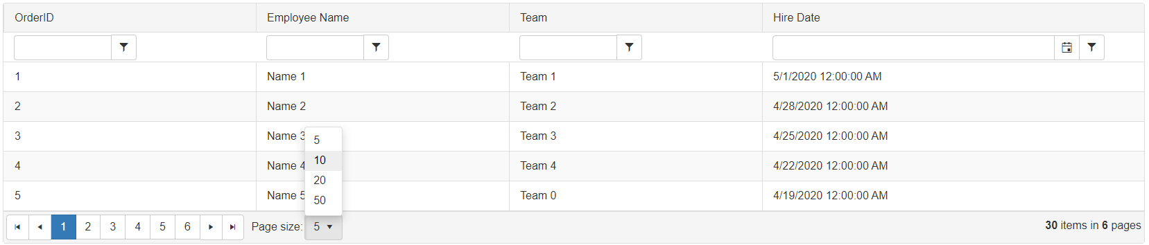 WebForms Grid Overview Paging