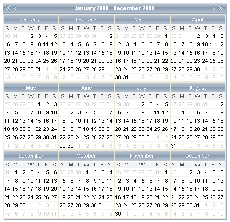 RadCalendar in multiview mode
