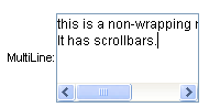 Non wrapping text box