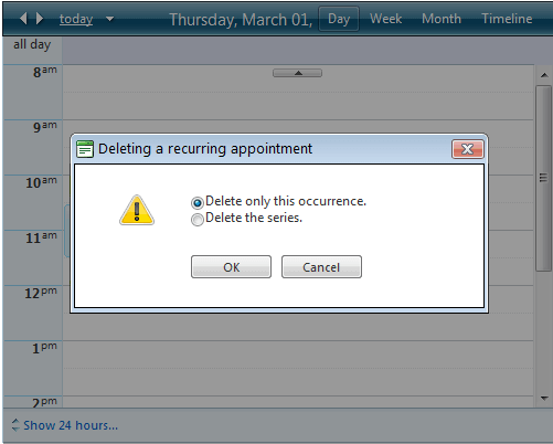 RadScheduler Delete Recurring Appointment