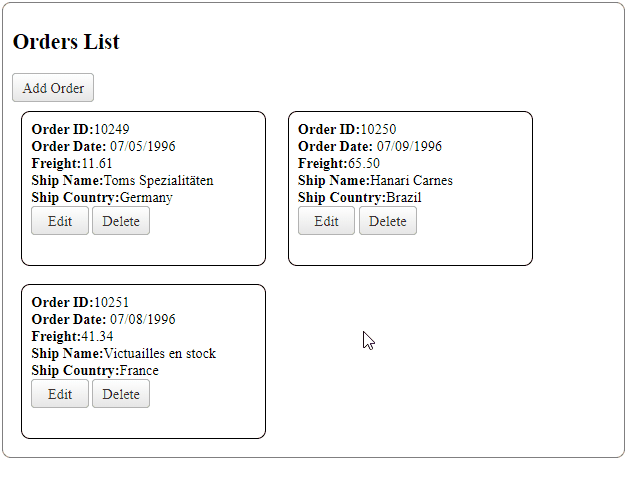 ListView CRUD and validation