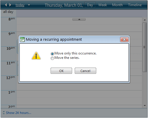 RadScheduler Moving Recurring Appointment