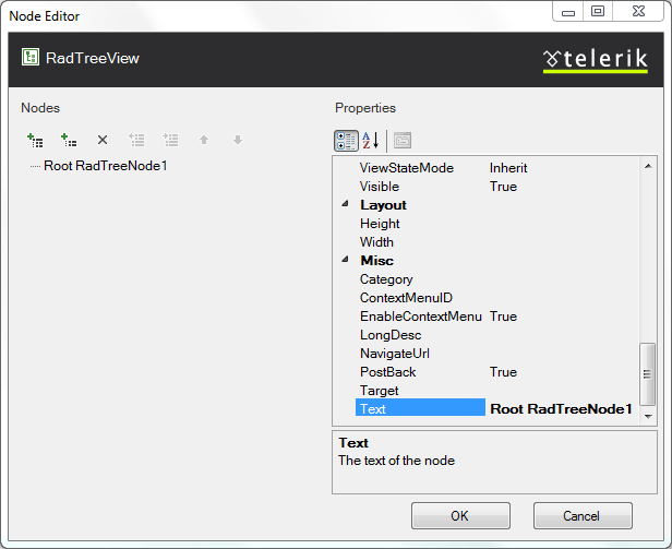 RadTreeView Item Builder Designer