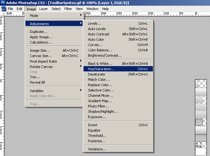 Choose Hue and Saturation