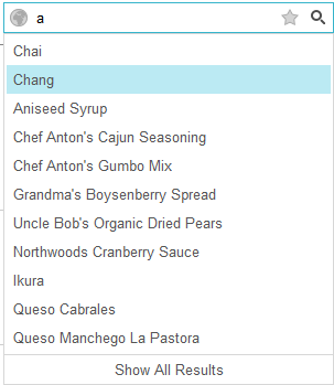 searchbox show all results